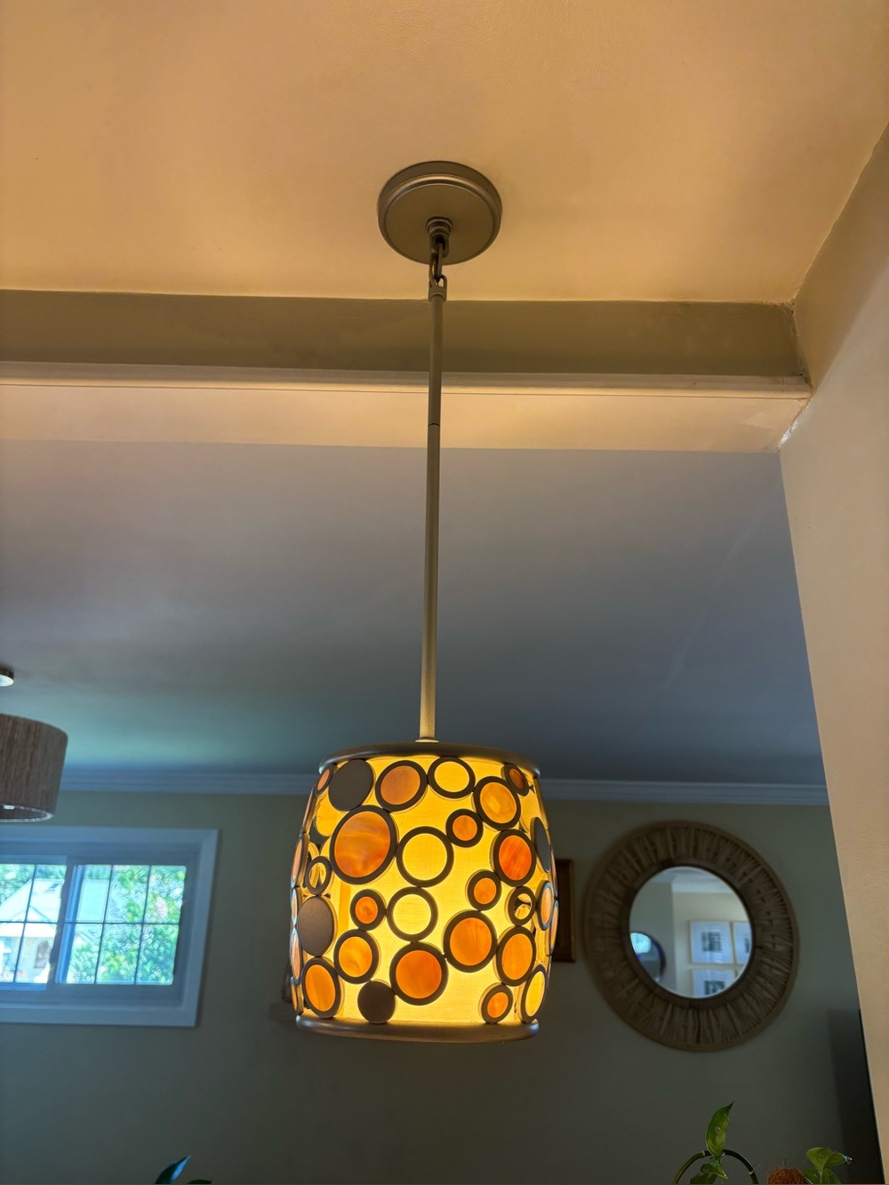 Modern Amber Glass Pendant Light
